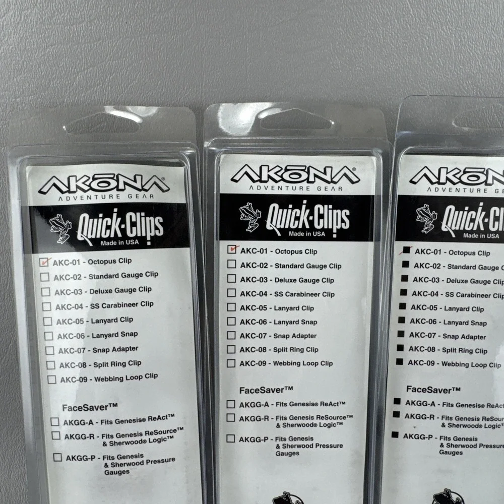 Akona Scuba Diving Octopus Retainer‎ Clip Keeper AKC-01 Lot of 4
